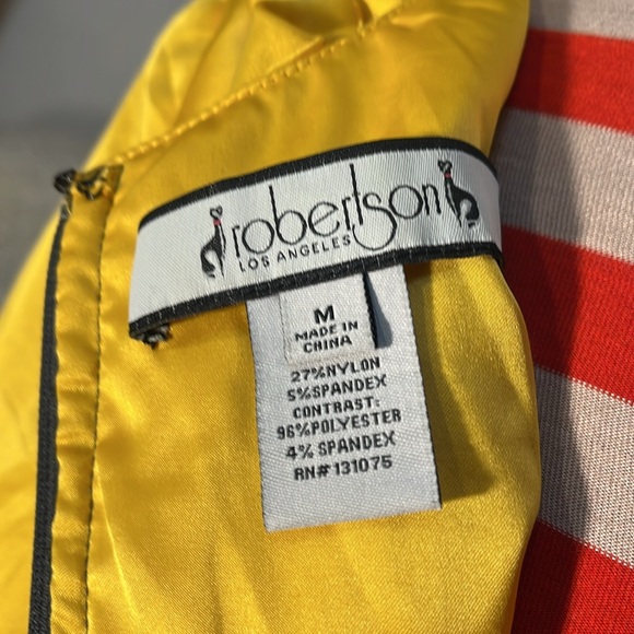 Robertson Los Angeles Women’s Yellow and Gray Dress Ruffle,zipper back - Picture 8 of 8